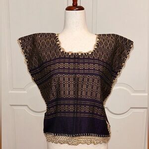 Mexican top Made on a Treadle Loom Hippie-Boho.